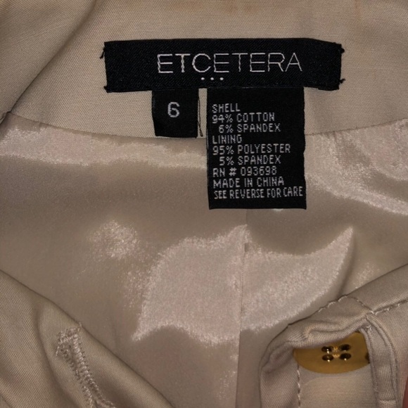 Etcetera 5-button Beige Short-Sleeve Blazer. NWOT - Picture 8 of 8